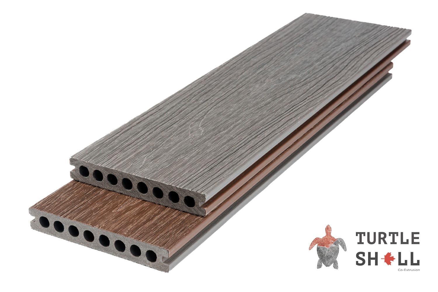 Террасная доска из ДПК Turtle Shell, Round, Scottish Slatewood, Co-Extrusion (Dual)