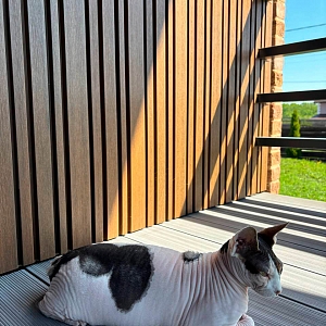 Декоративные реечные панели Turtle Shell Different Lines, Australian Palisander, Co-Extrusion